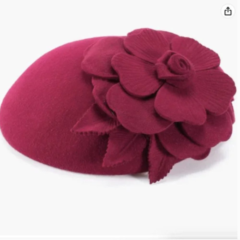 Felt Wool Pillbox Hat Fascinator Wedding 1920s 1950s Parties